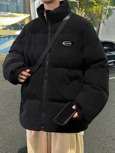 Duncan | Men's Corduroy Puffer Jacket & Sling Bag