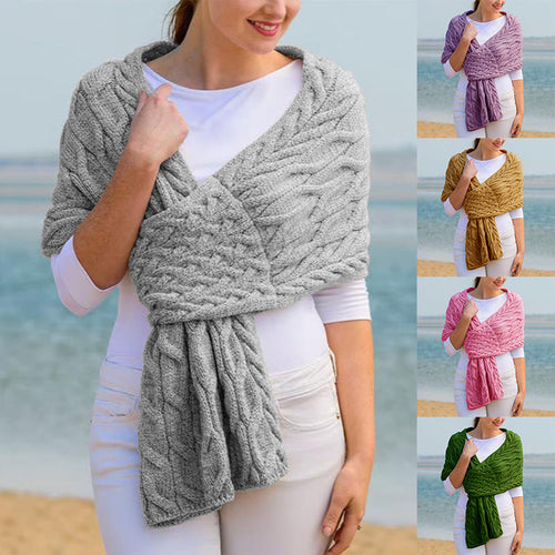 Tessa - Women's Braided Cable Knit Scarf