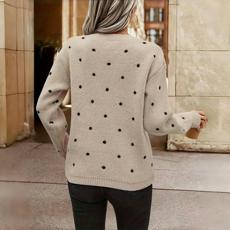 Fern - Women's Dotted Pattern Knitted Sweater