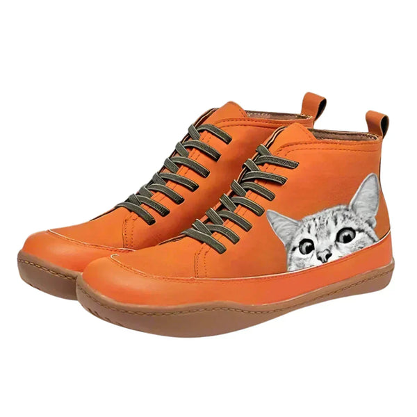 Maribel - Women's Cat Print Ankle Boots