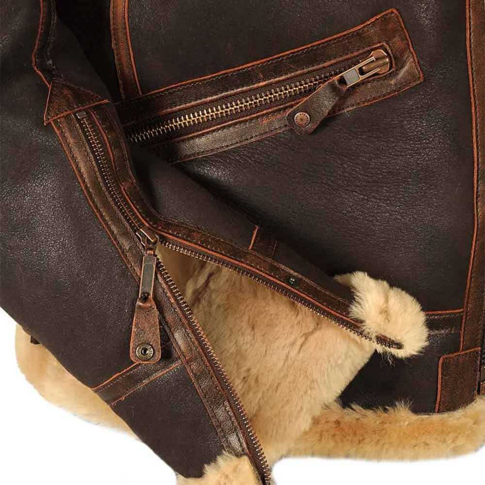 Asher - Men's Aviator Flight Leather Jacket