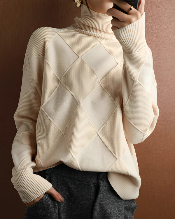 Frances - Women's Classic Fine-Knit Turtleneck Sweater