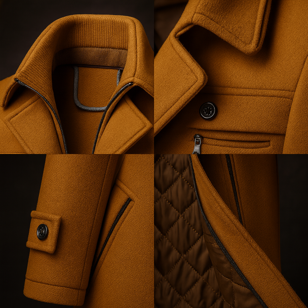 Beckett - Men's Wool-Blend Overcoat Trench Coat