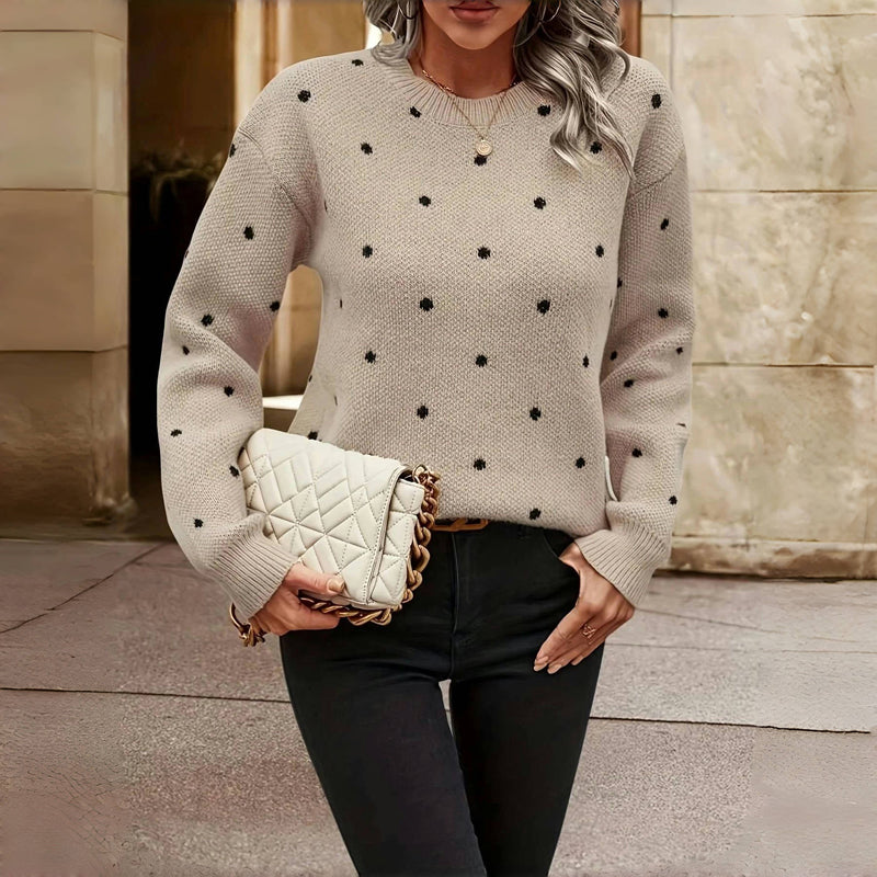 Fern - Women's Dotted Pattern Knitted Sweater