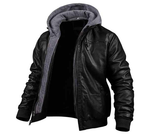 Anders | Men's Leather Jacket Padded Winter