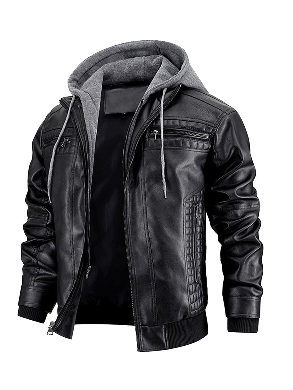 Anders | Men's Leather Jacket Padded Winter