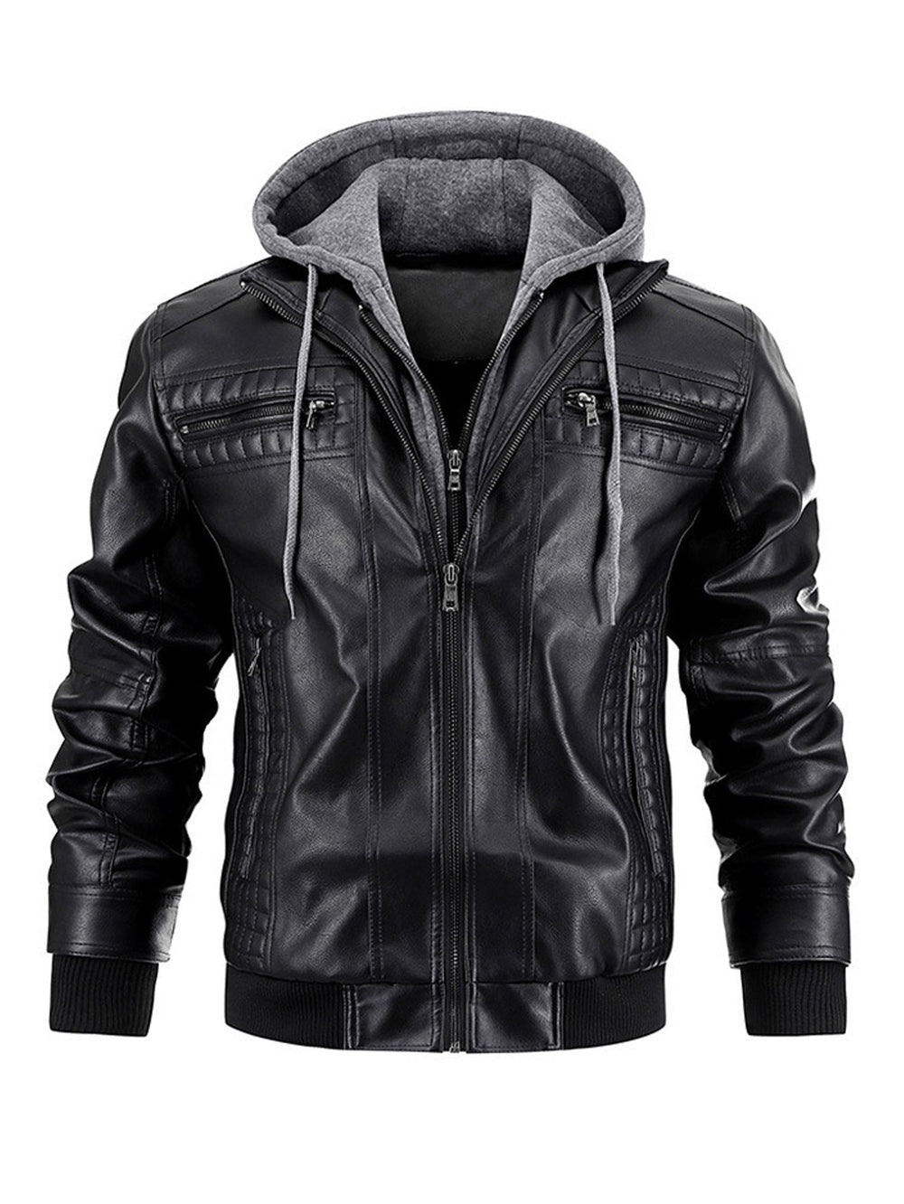 Anders | Men's Leather Jacket Padded Winter