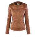 Ariadne | Women's Fitted Hooded Leather Jacket Zip Up