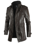 Arlo | Men's Leather Biker Jacket Long Coat
