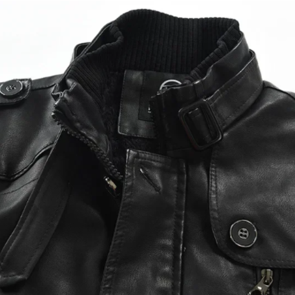 Arlo | Men's Leather Biker Jacket Long Coat