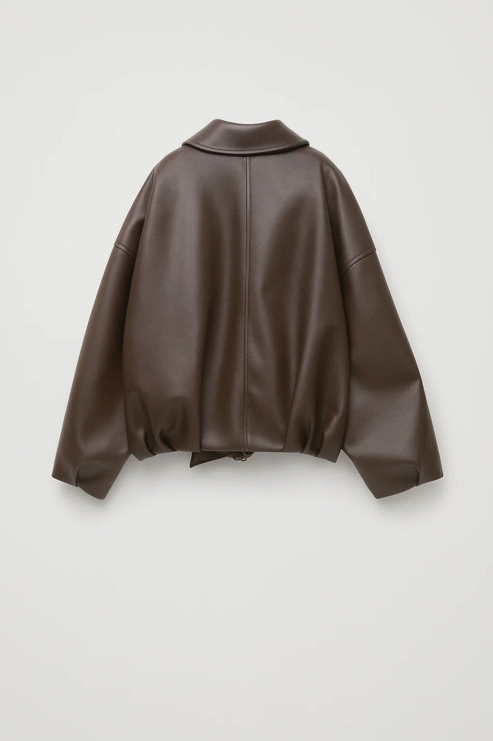 Astrid | Women's Cropped Belted Oversized Faux Leather Jacket
