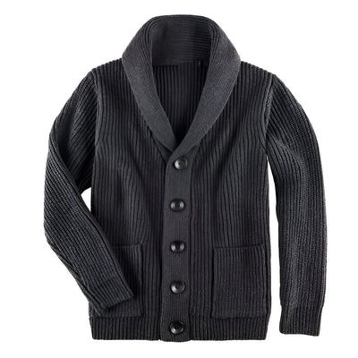 Cavan | Men's Shawl Collar Ribbed Knit Cardigan