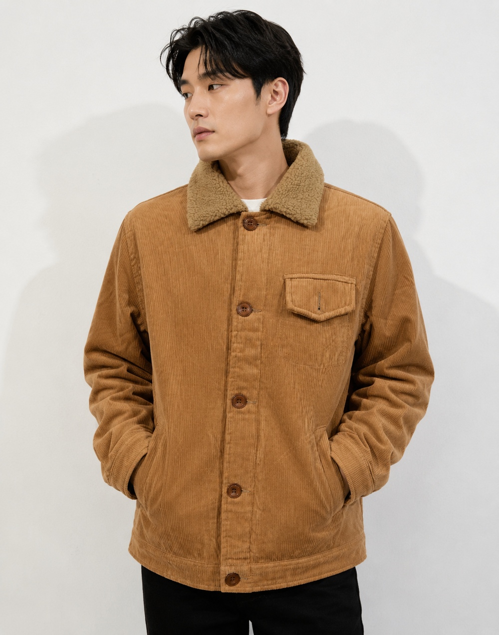 Percival - Men's Sherpa Collar Fleece Jacket