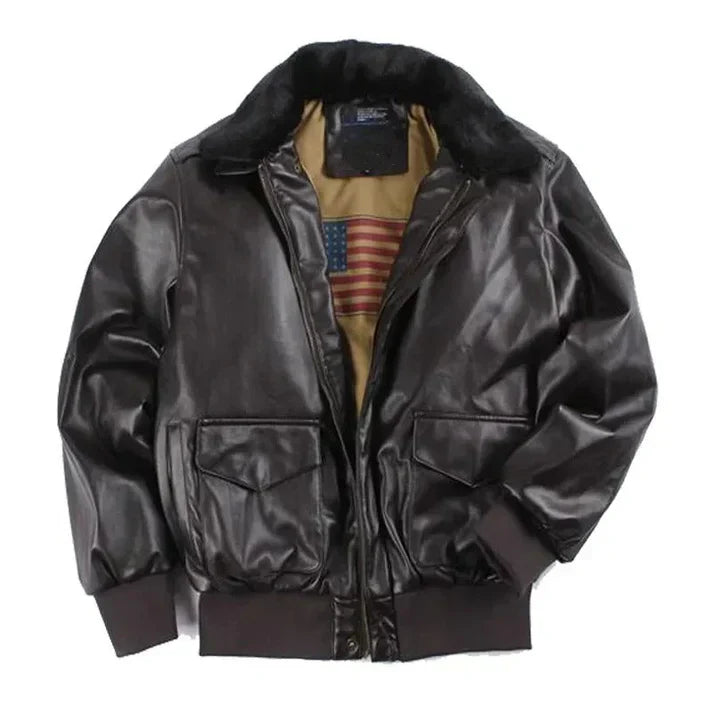 Albert - Men's Refined Collared Leather Jacket