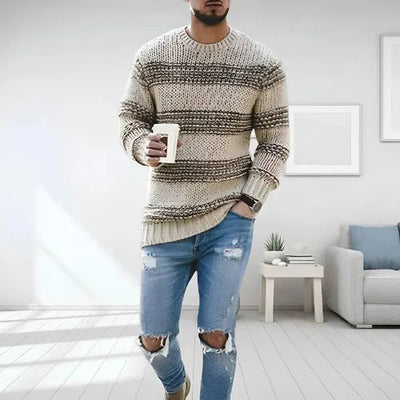 Edmund | Men's Striped Chunky Knit Sweater