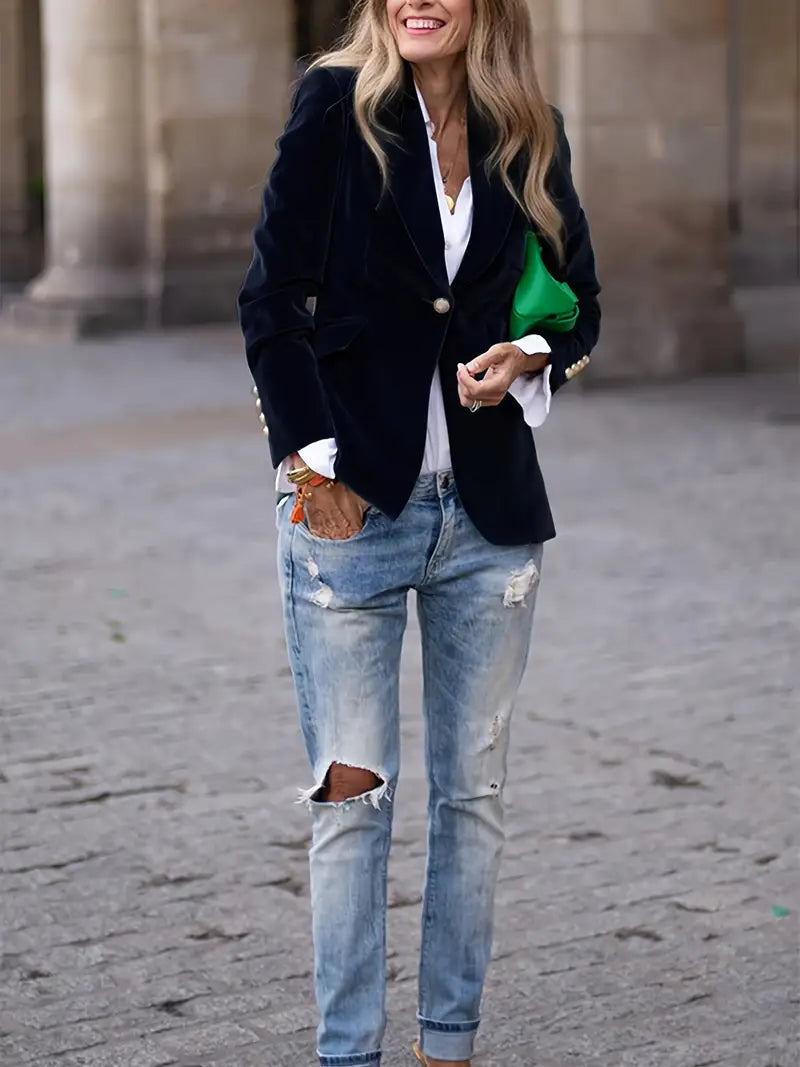Eloise | Women's Velvet Blazer Fitted Tailored