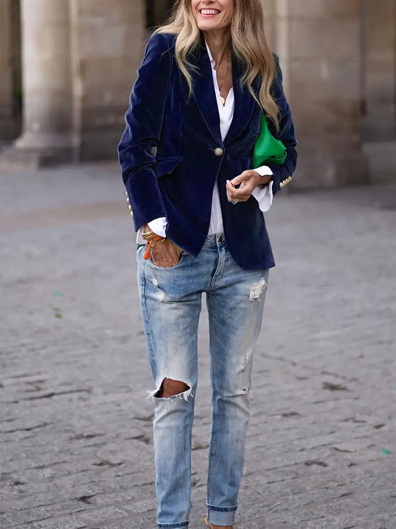 Eloise | Women's Velvet Blazer Fitted Tailored