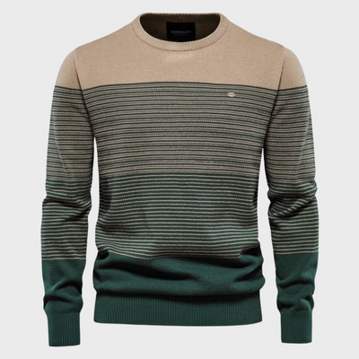 Emmett | Men's Striped Crew Neck Knit Sweater