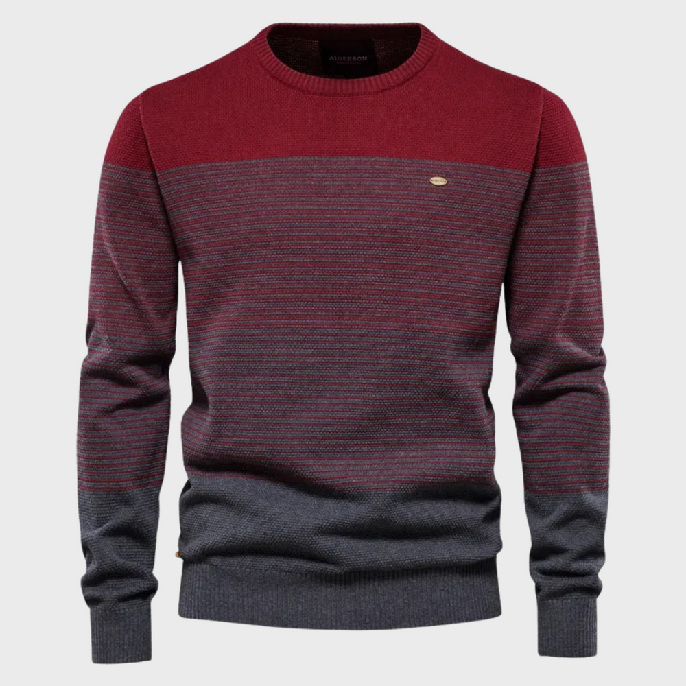 Emmett | Men's Striped Crew Neck Knit Sweater