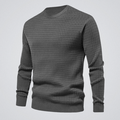 Ezra | Men's Waffle Knit Crew Neck Sweater