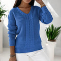 Fiona | Women's Cable Knit V Neck Sweater