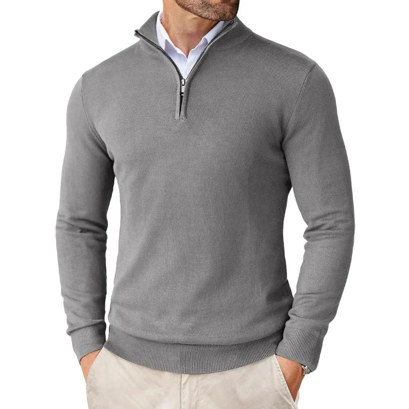 Fletcher | Men's Half Zip Sweater Slim Fit Knitted