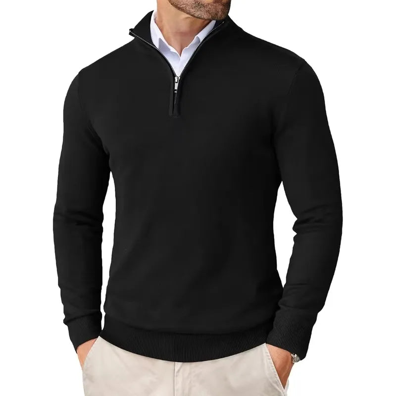Fletcher | Men's Half Zip Sweater Slim Fit Knitted