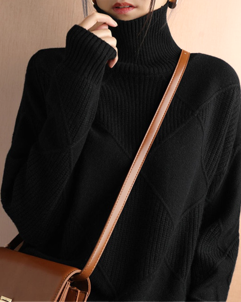 Frances | Women's Turtleneck Soft Knit Sweater
