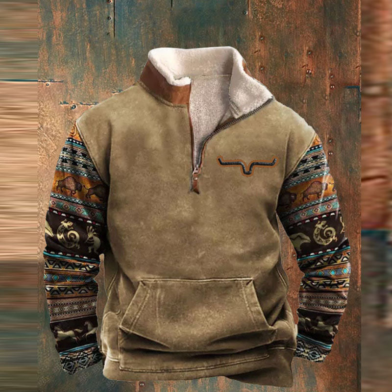 Franklin | Men's Half Zip Sweater Knitted Funnel Neck