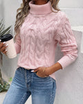 Genevieve | Women's Cable Knit Turtleneck Sweater