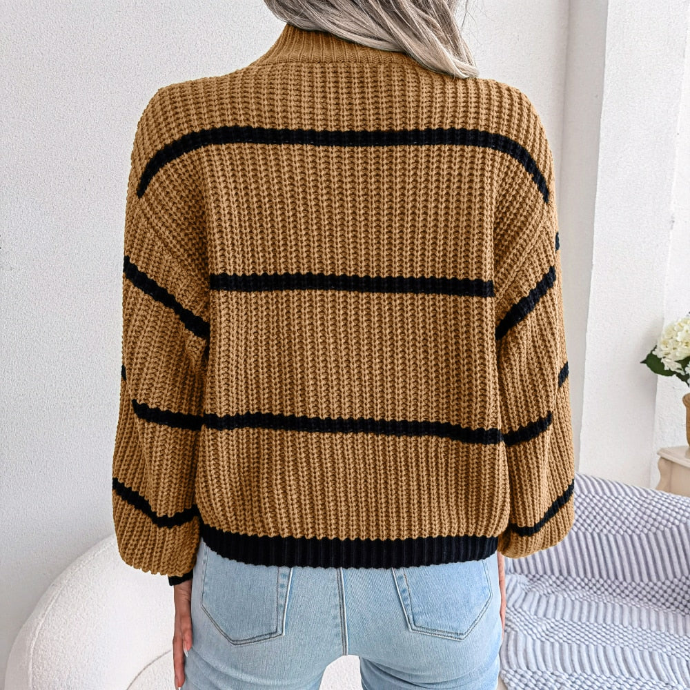 Georgia | Women's Ribbed Turtleneck Sweater Slouchy