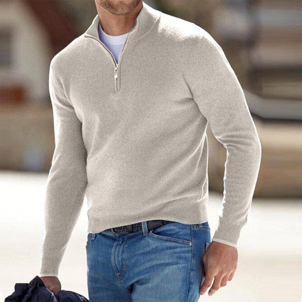 Gregor | Men's Half Zip Sweater Knitted Funnel Neck