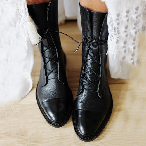 Louisa - Women's Lace-Up Ankle Leather Boots