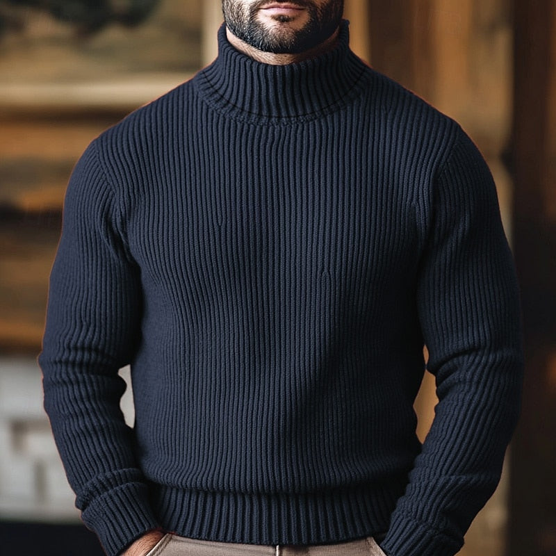 Hadrian | Men's Ribbed Turtleneck Sweater Knitted