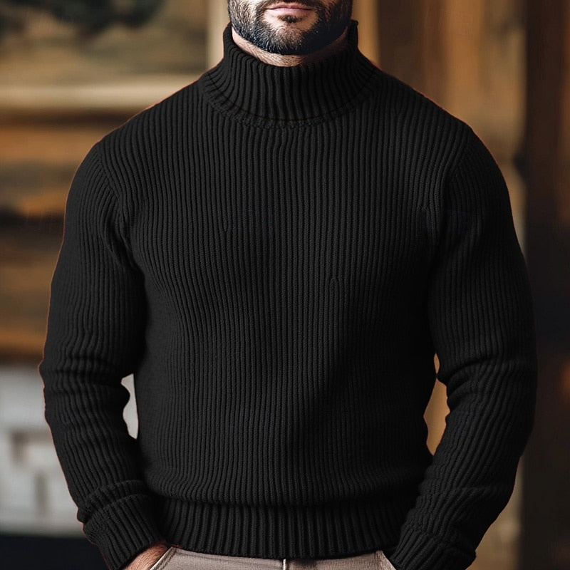 Hadrian | Men's Ribbed Turtleneck Sweater Knitted