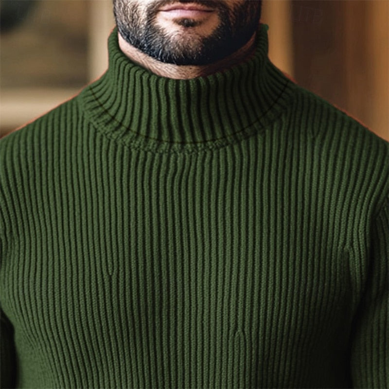 Hadrian | Men's Ribbed Turtleneck Sweater Knitted