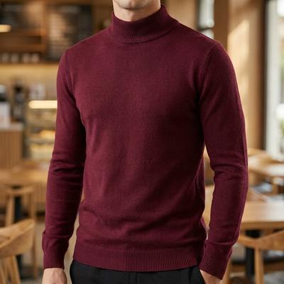 Harvey | Men's Fine Knit Mock Neck Sweater