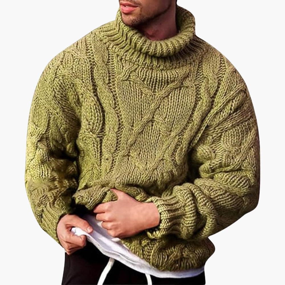 Heath | Men's Cable Knit Turtleneck Sweater