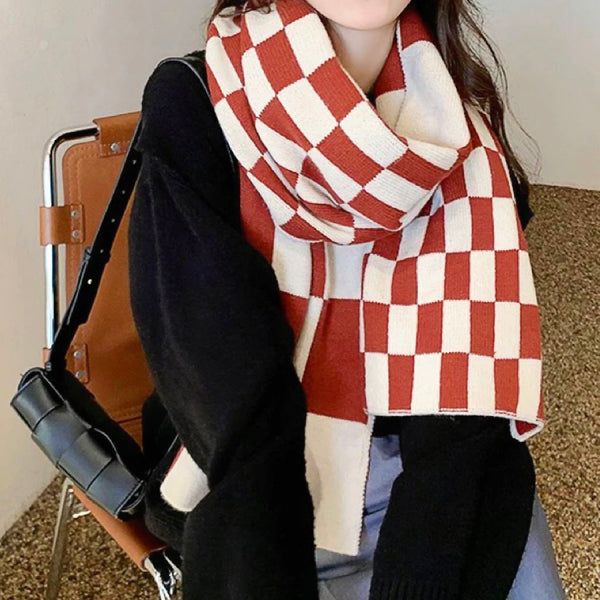 Tamsin - Women's Plaid Wool-Blend Scarf