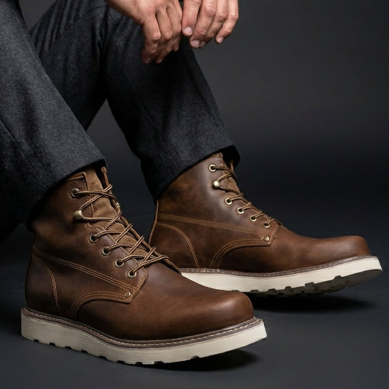 Ingram | Men's Leather Boots Lace Up Ankle