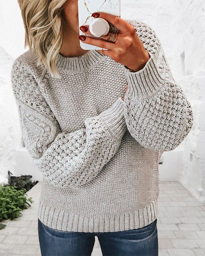 Ingrid | Women's Knitted Sweater Crew Neck Soft Knit