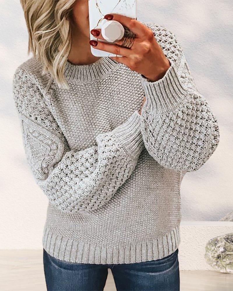 Ingrid | Women's Knitted Sweater Crew Neck Soft Knit