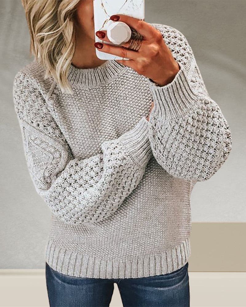 Ingrid | Women's Knitted Sweater Crew Neck Soft Knit