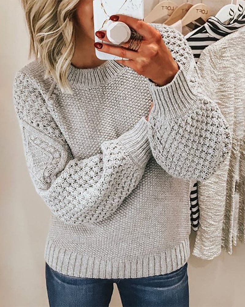 Ingrid | Women's Knitted Sweater Crew Neck Soft Knit
