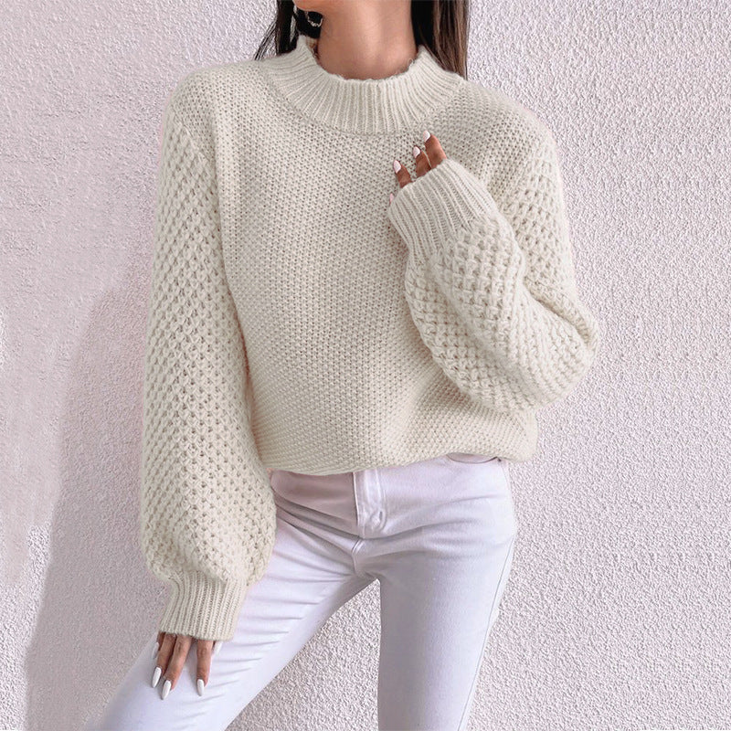 Iris | Women's High Neck Knitted Sweater Soft Knit