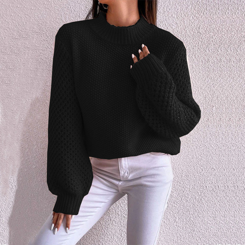 Iris | Women's High Neck Knitted Sweater Soft Knit