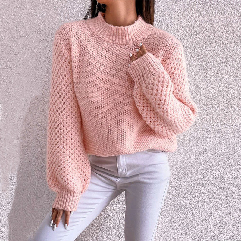 Iris | Women's High Neck Knitted Sweater Soft Knit