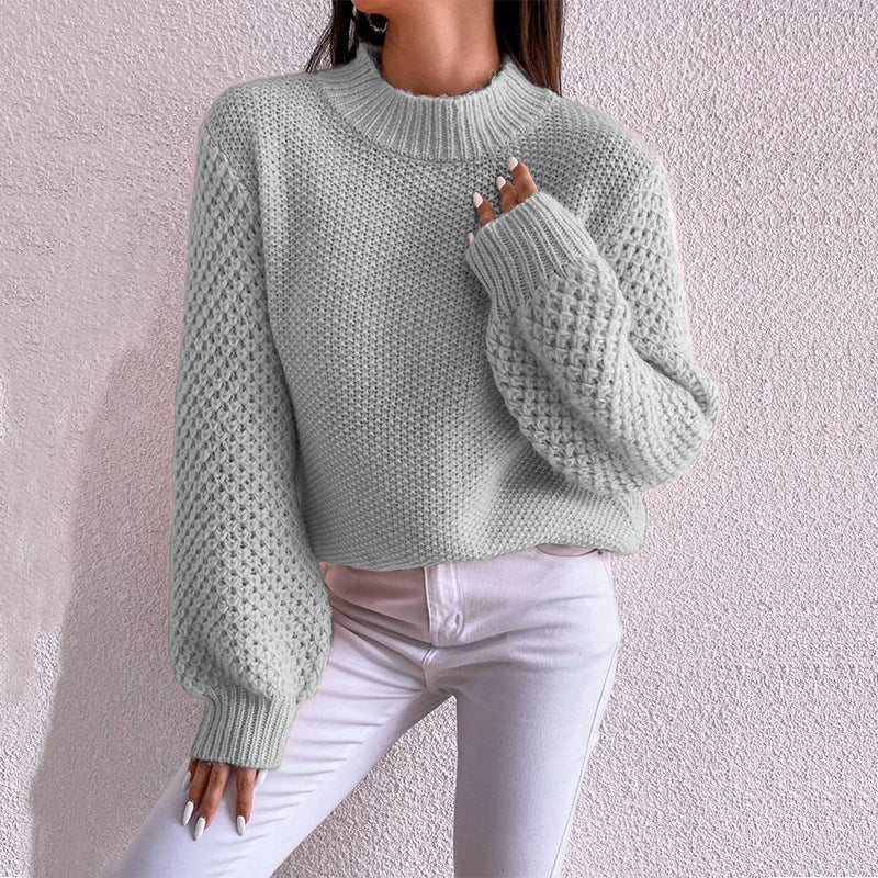Iris | Women's High Neck Knitted Sweater Soft Knit