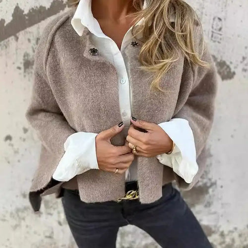 Jacinta | Women's Round Neck Wool Cardigan Oversized