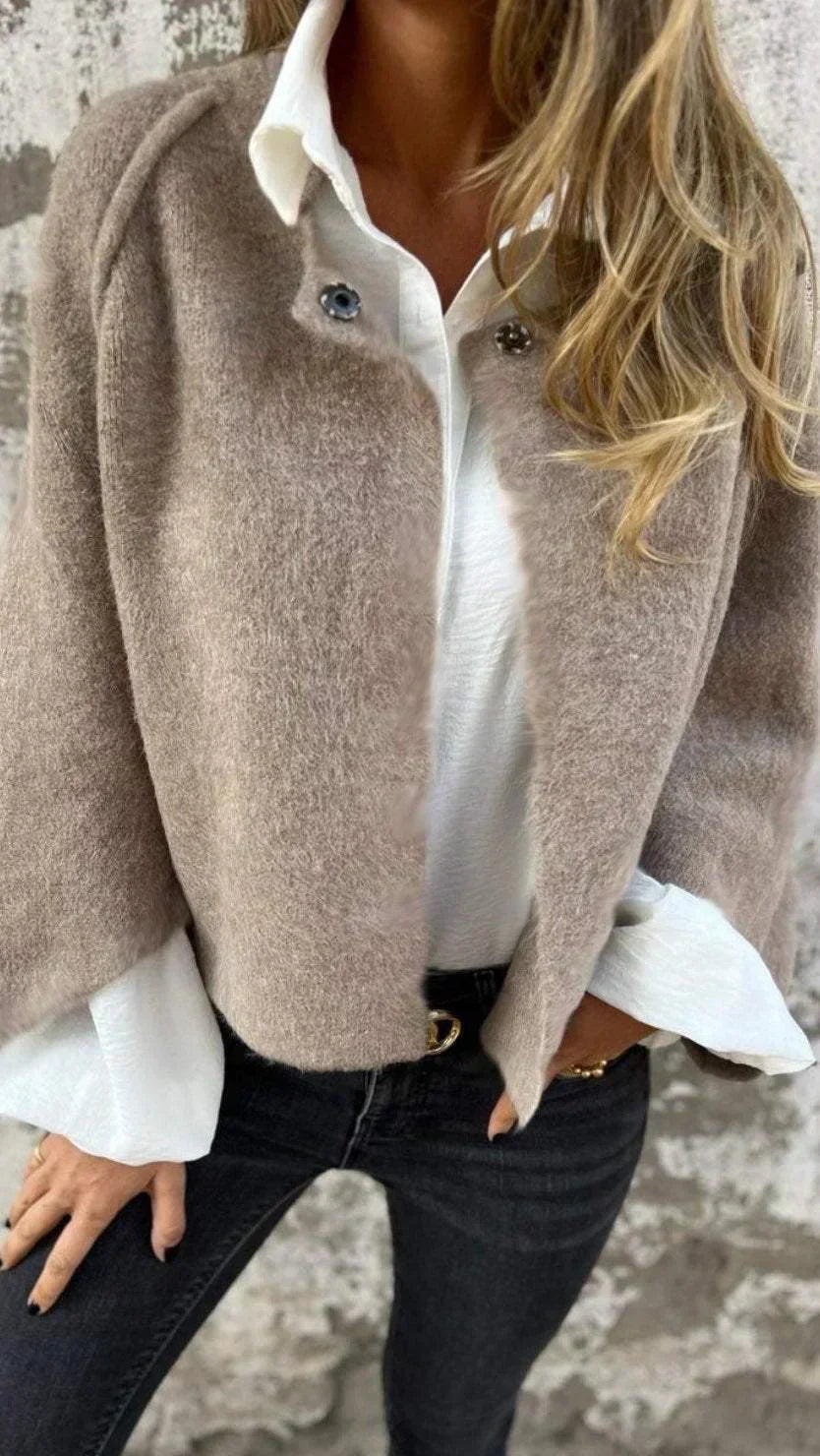 Jacinta | Women's Round Neck Wool Cardigan Oversized